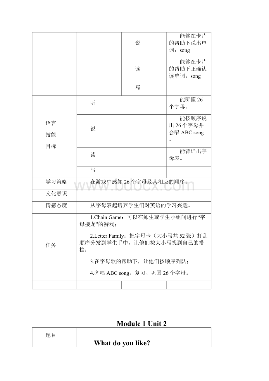 外研版一年级起点二年级上册英语教案全册Word文件下载.docx_第3页