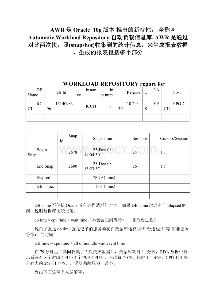 如何看AWR报告Word文档格式.docx_第3页