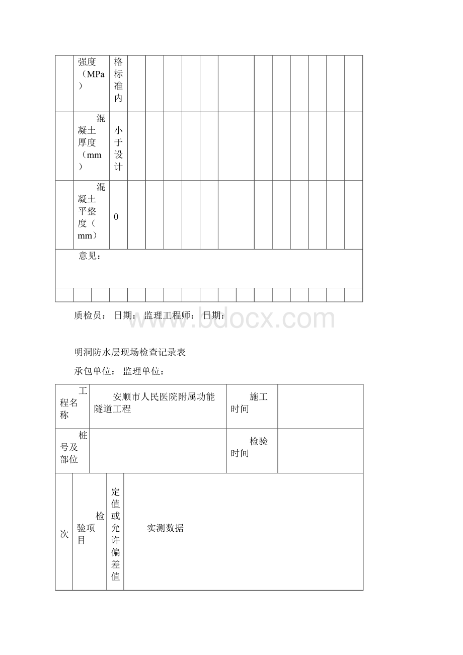 隧道质量检查记录表汇编Word下载.docx_第3页