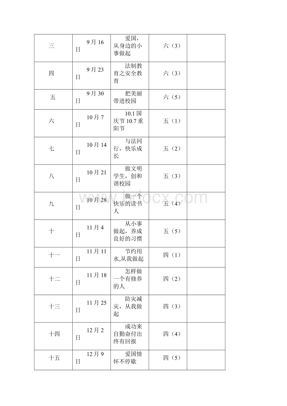 上传秋季国旗下讲话安排表.docx_第2页