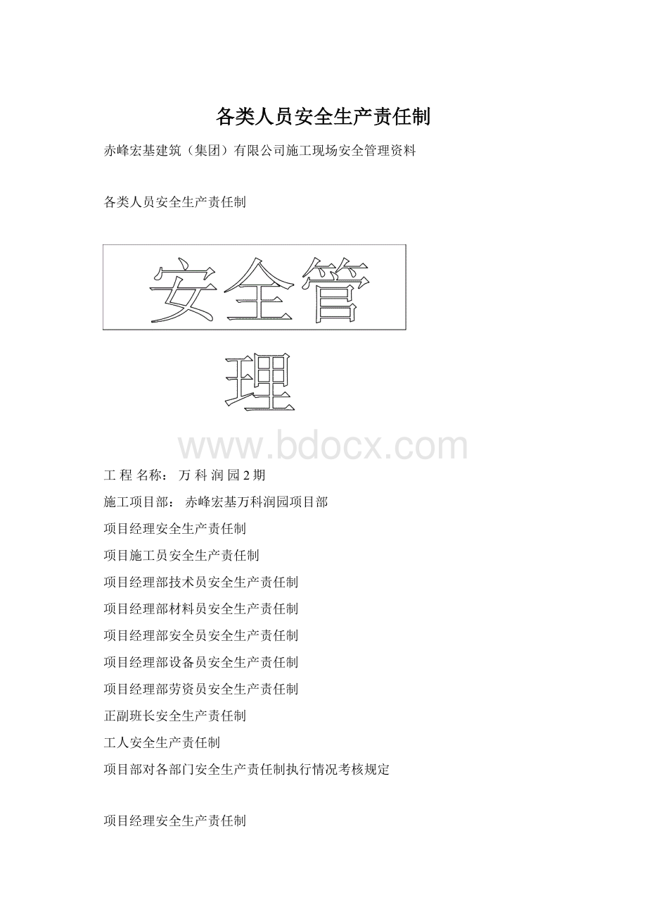 各类人员安全生产责任制Word文件下载.docx_第1页