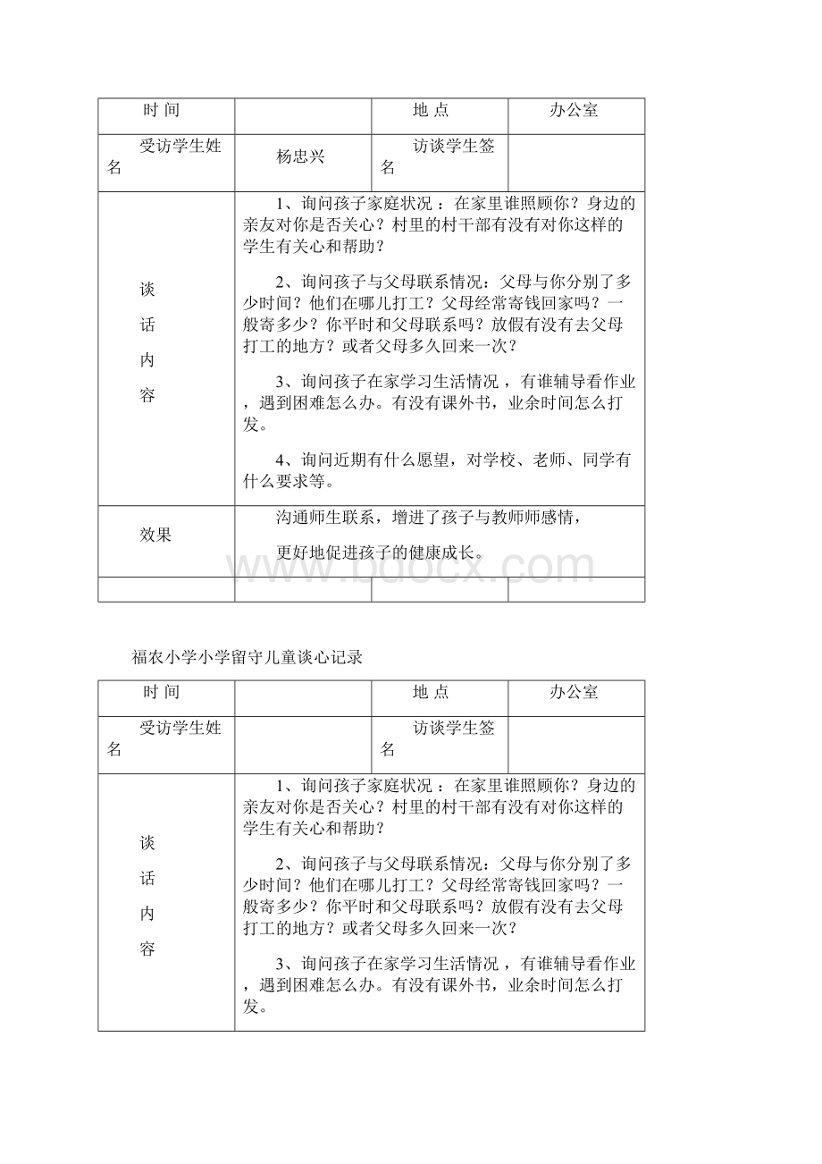 留守儿童谈心记录.docx_第2页