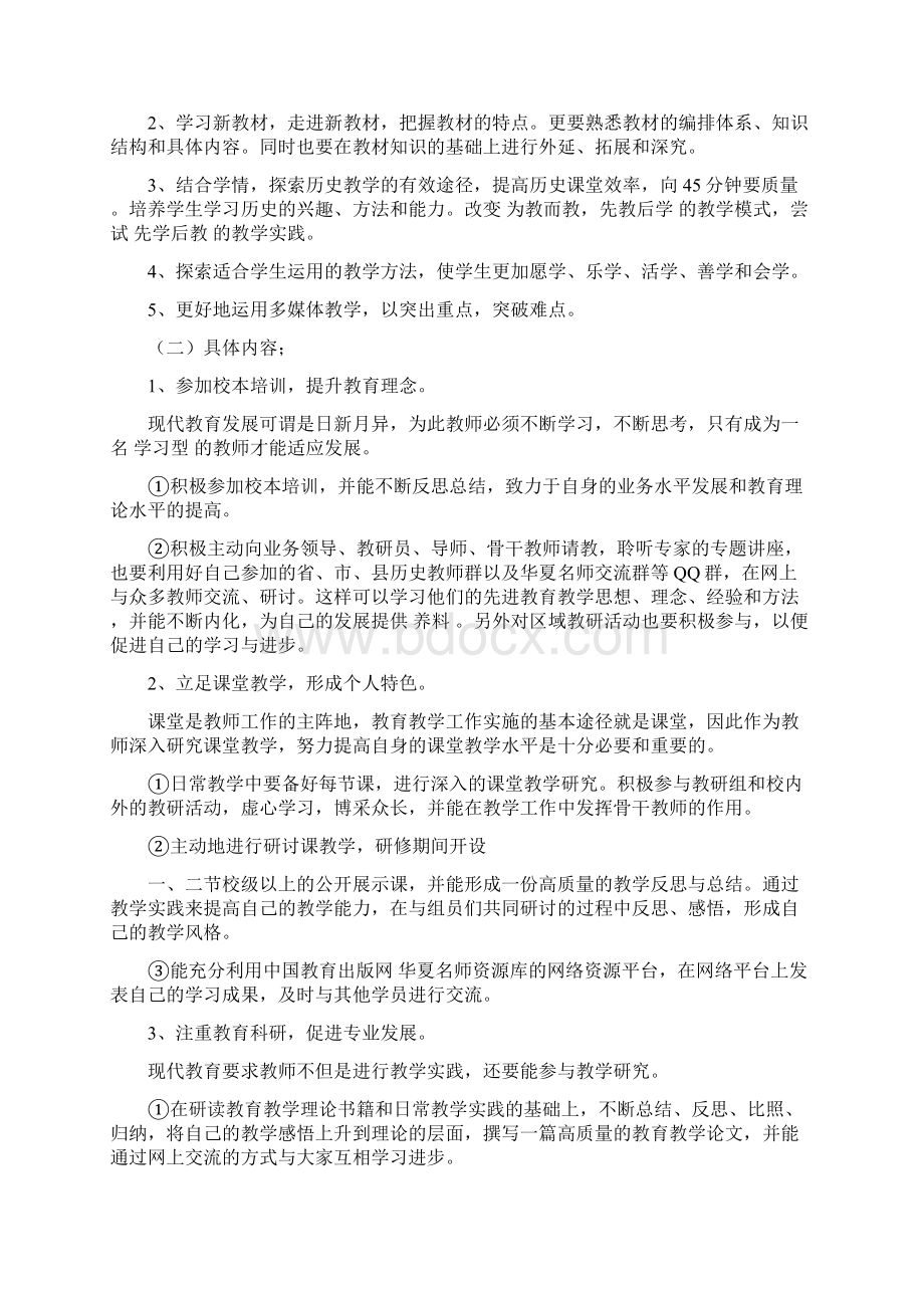 初中教师个人研修计划.docx_第3页