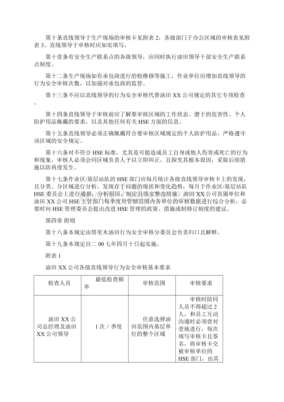 安全生产直线领导行为安全审核管理规定.docx_第3页