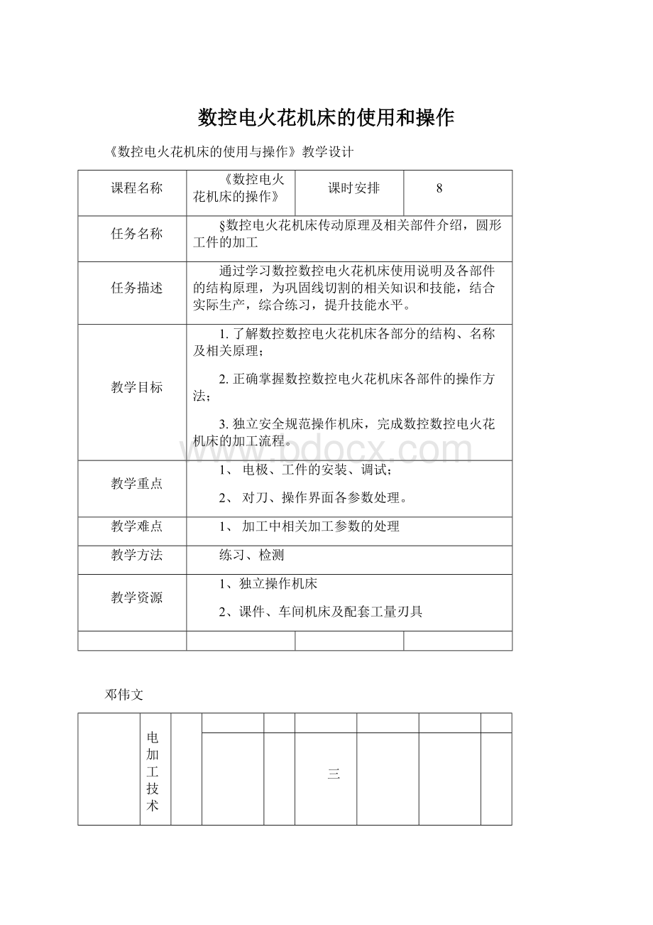 数控电火花机床的使用和操作.docx_第1页