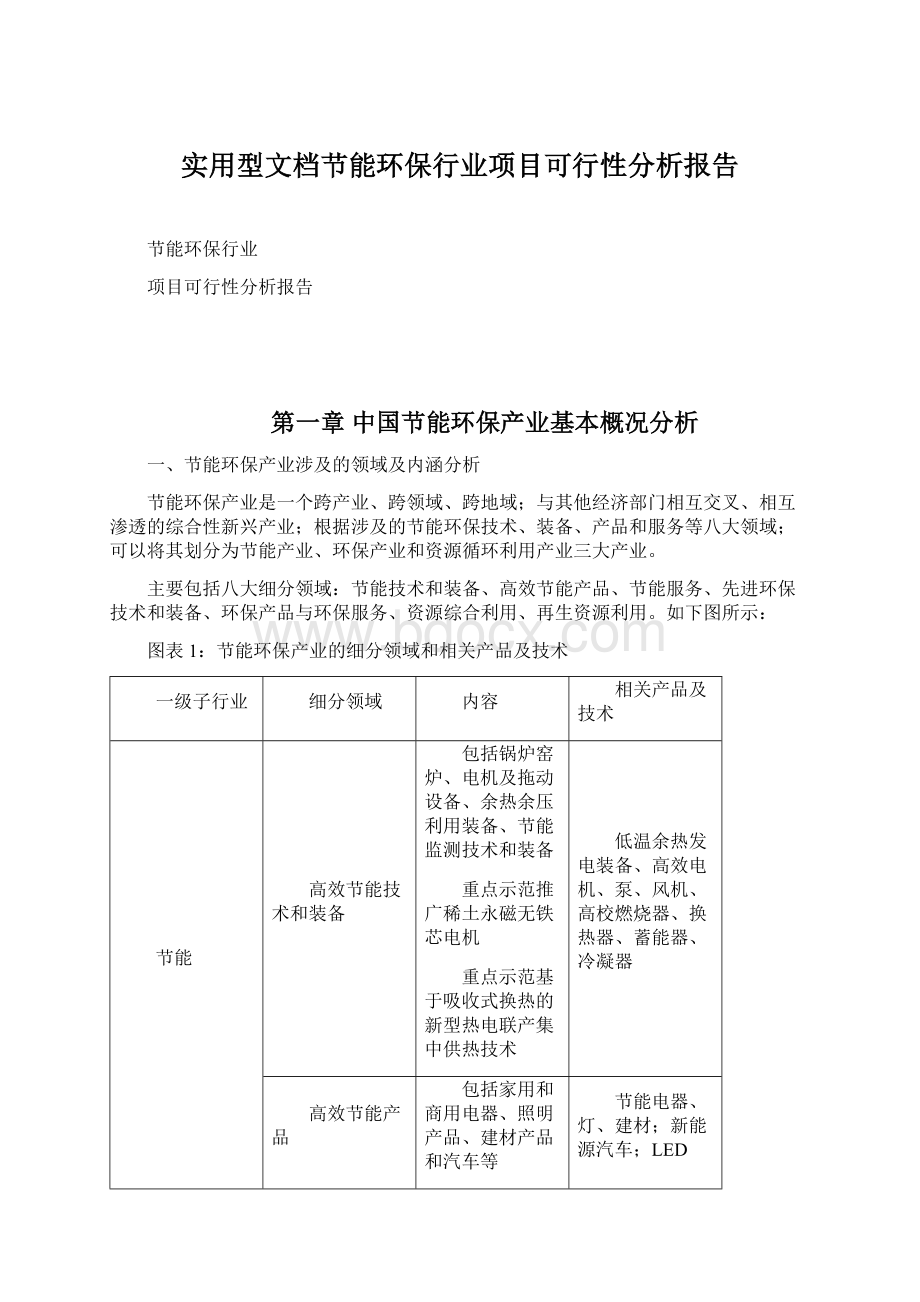 实用型文档节能环保行业项目可行性分析报告.docx_第1页