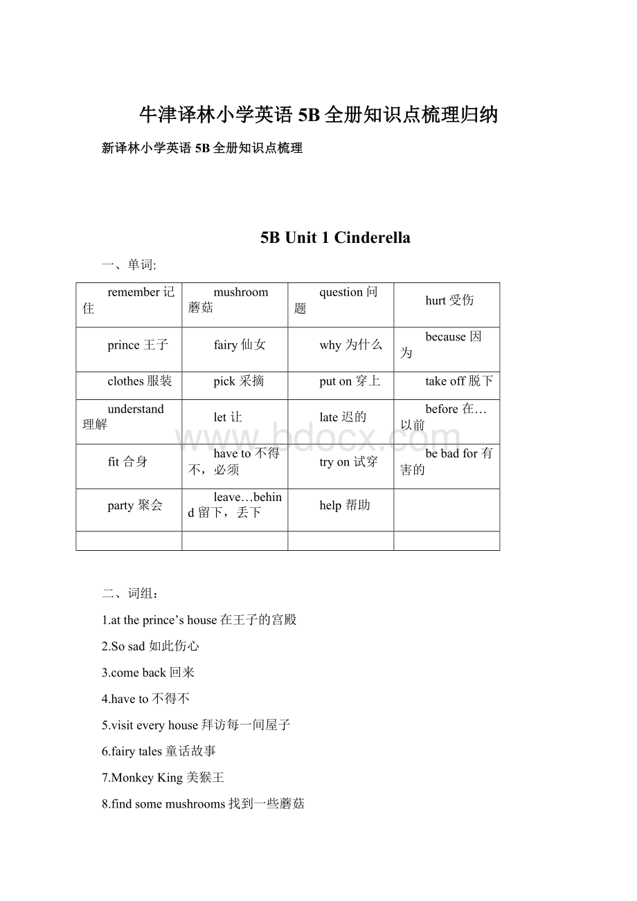 牛津译林小学英语5B全册知识点梳理归纳.docx_第1页