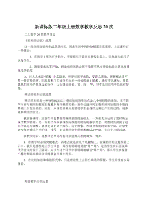 新课标版二年级上册数学教学反思20次Word下载.docx