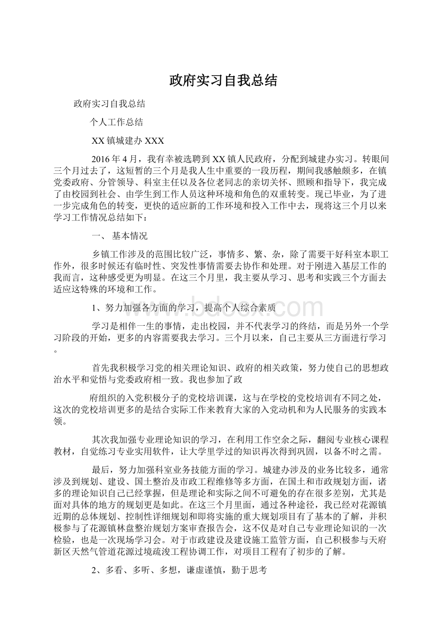 政府实习自我总结.docx_第1页