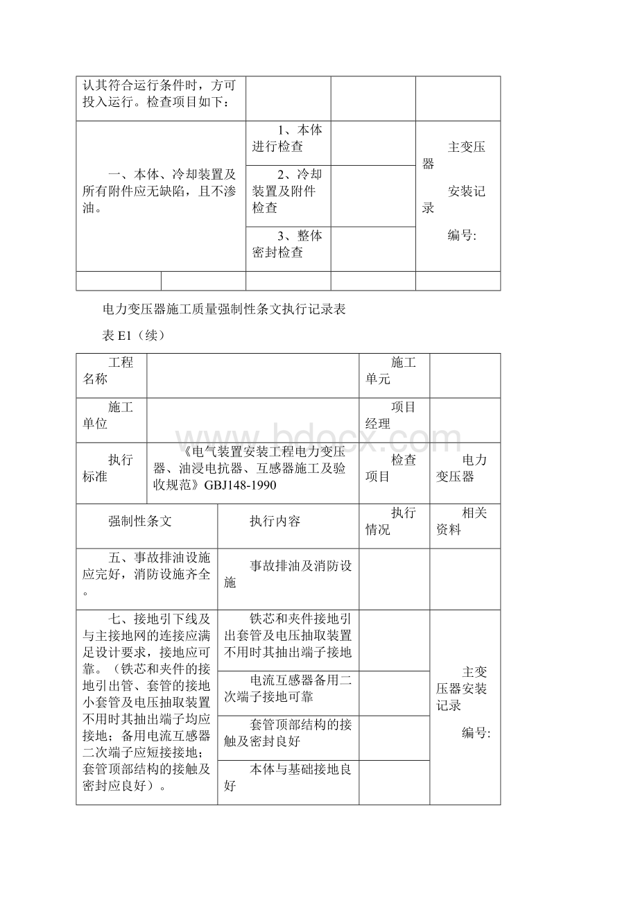 变电站电气工程质量强制性条文执行记录表附录edocWord格式.docx_第2页