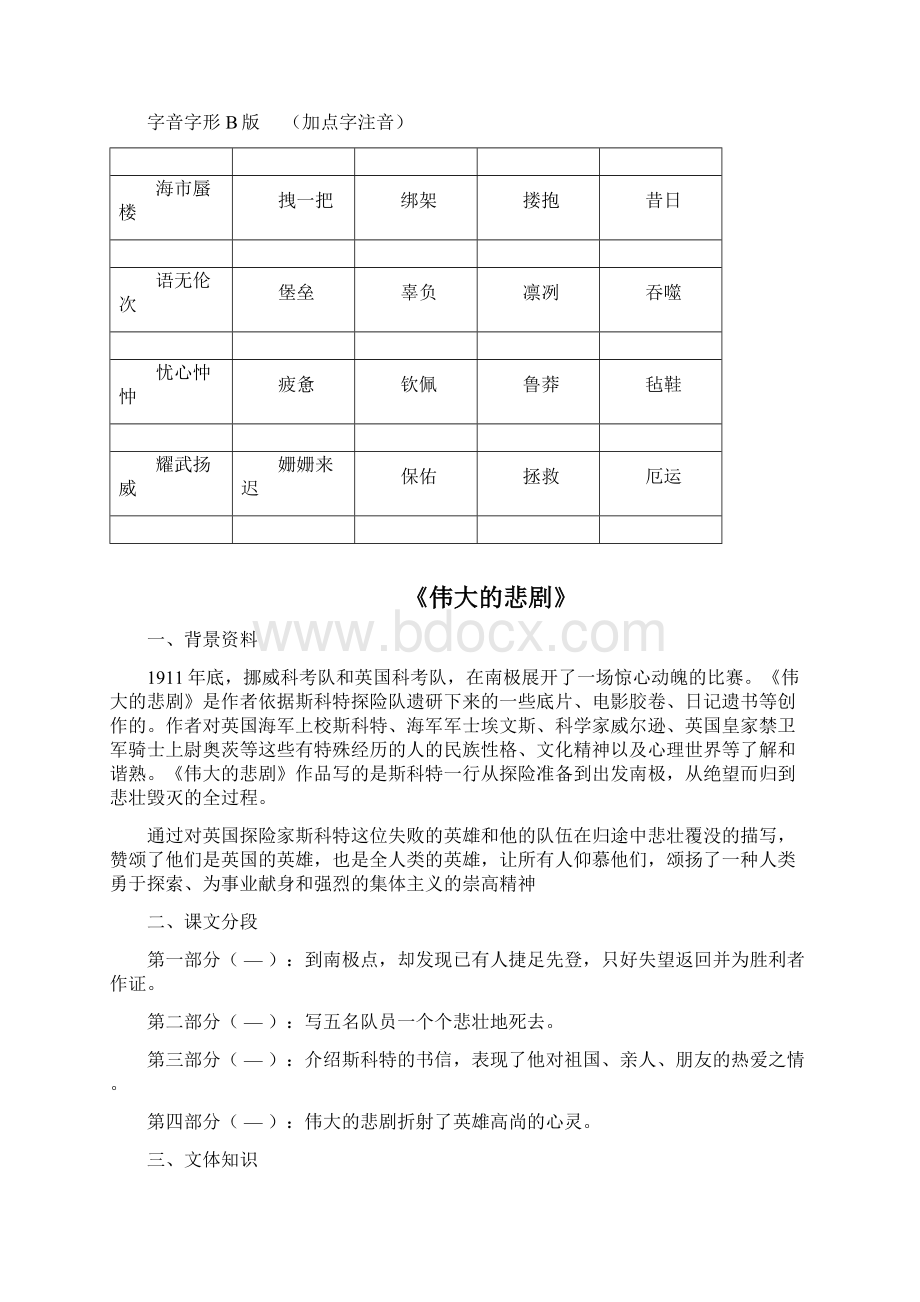 最新部编人教版七年级下册语文基础知识点归纳预习复习材料第六单元汇总.docx_第2页