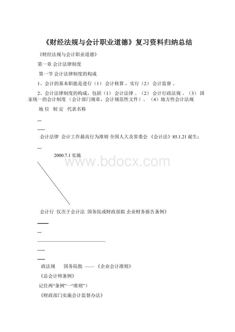 《财经法规与会计职业道德》复习资料归纳总结.docx