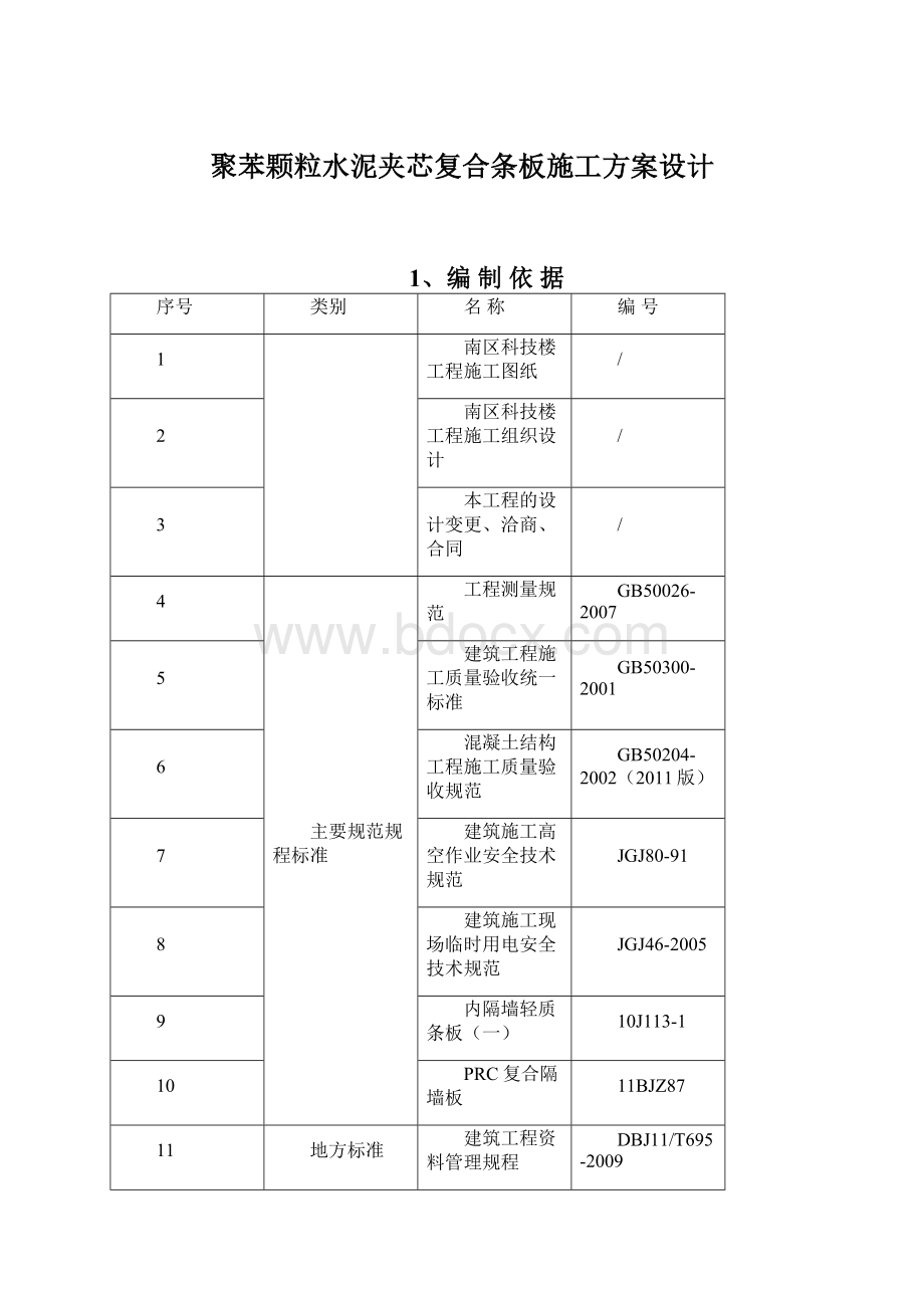 聚苯颗粒水泥夹芯复合条板施工方案设计Word文档下载推荐.docx_第1页