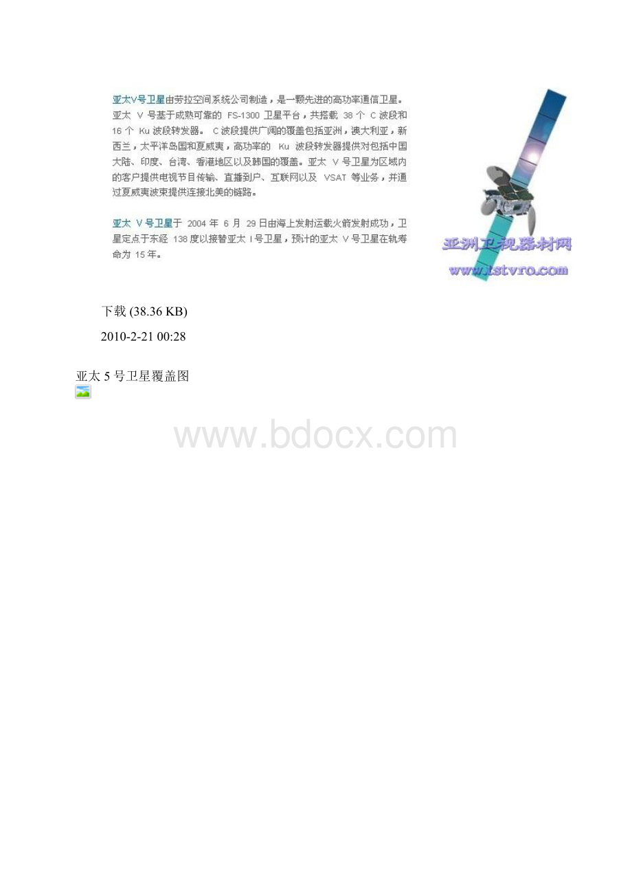 卫星电视资源及场强与天线口径对照表.docx_第2页