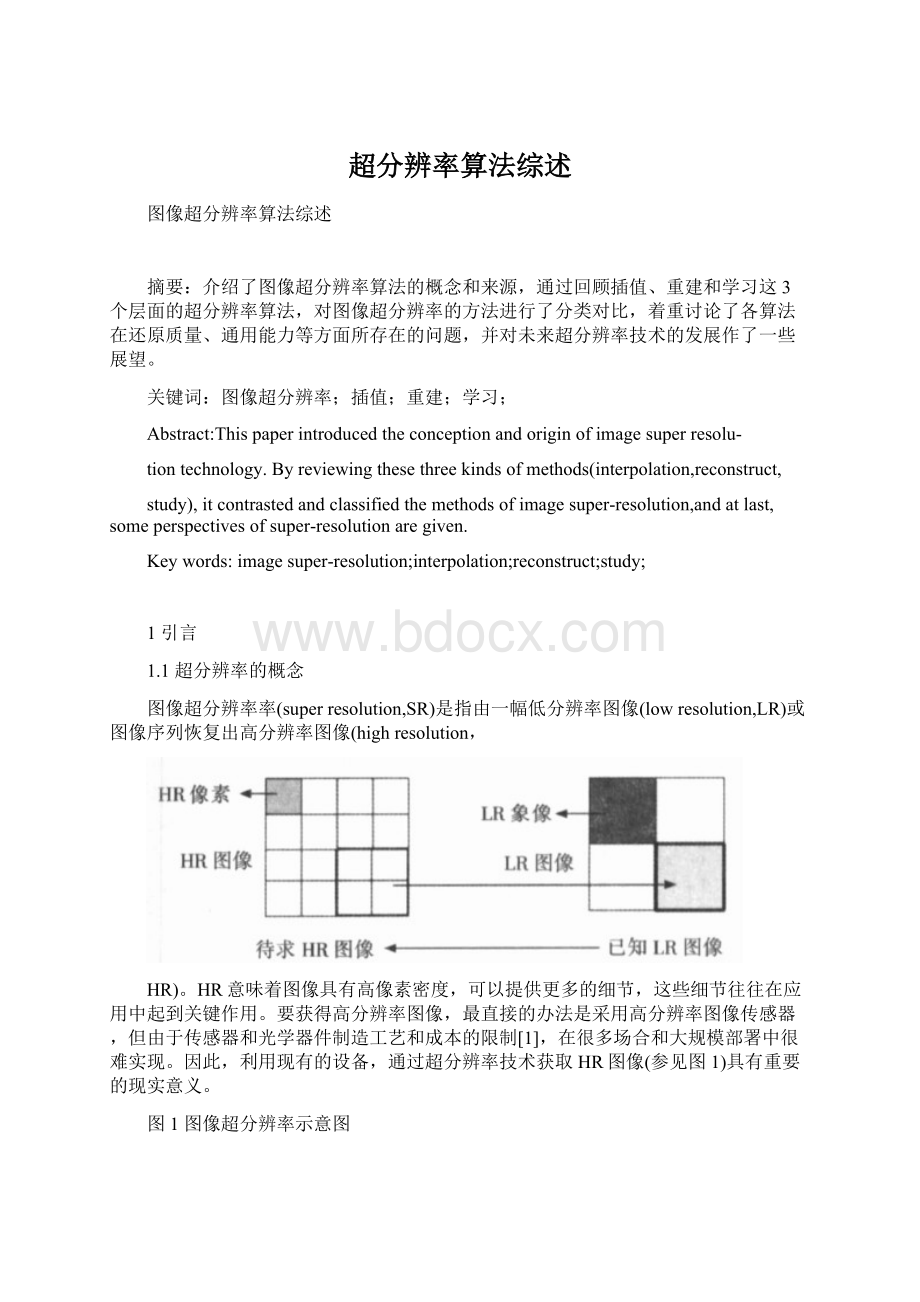 超分辨率算法综述.docx