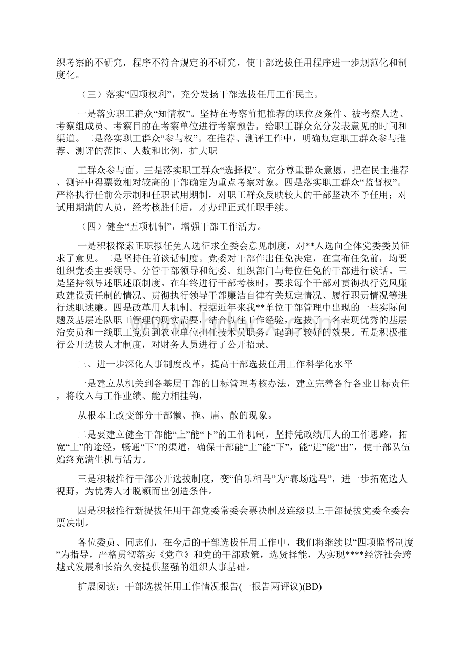 年度干部选拔任用工作情况的报告一报告两评议.docx_第2页