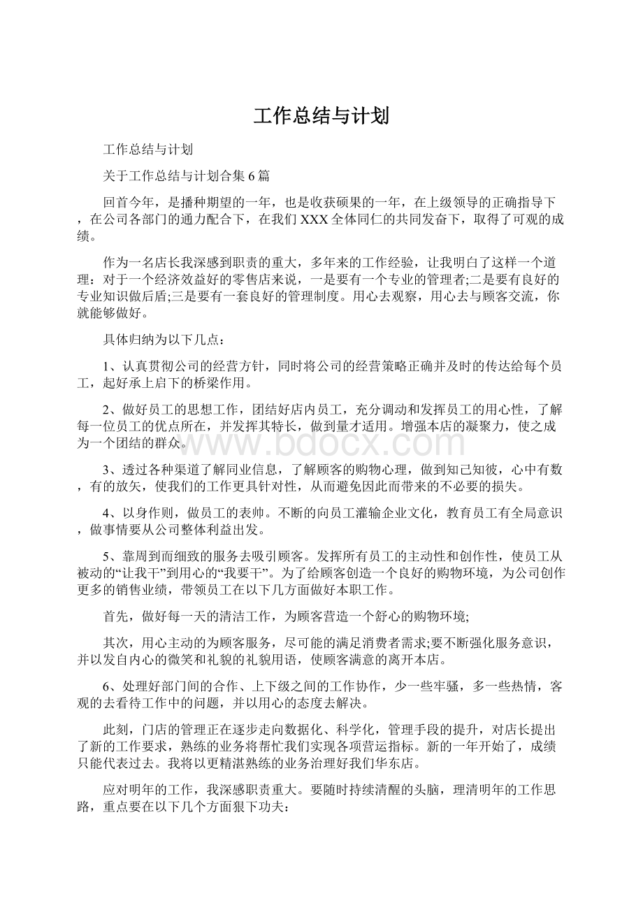 工作总结与计划.docx_第1页