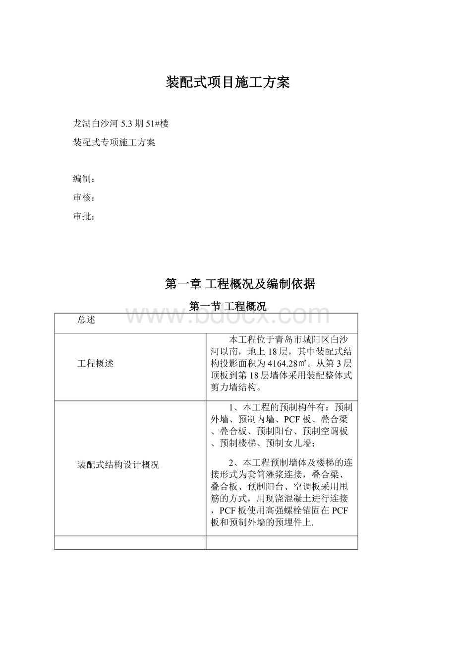 装配式项目施工方案文档格式.docx_第1页