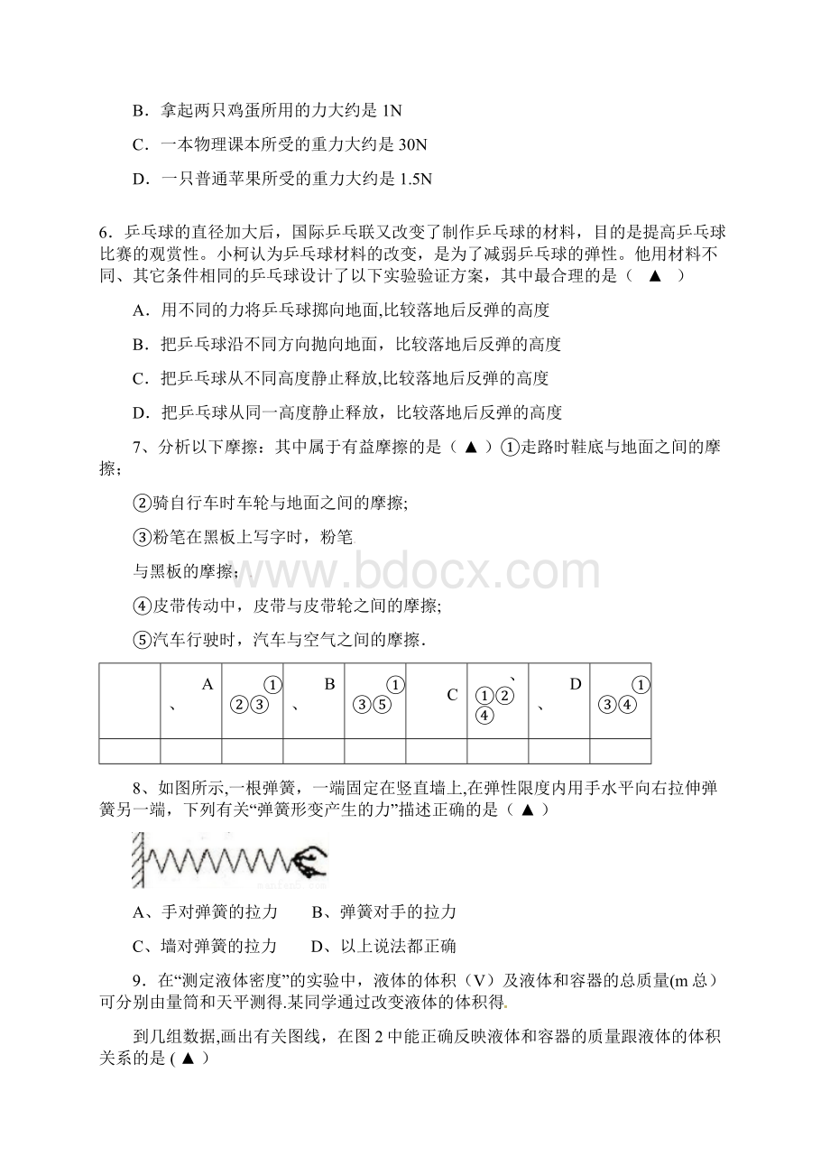 八年级物理下学期第一次月考试题1整理.docx_第2页