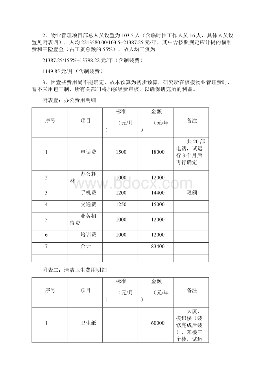 物业管理物业管理费用预算汇总表.docx_第3页