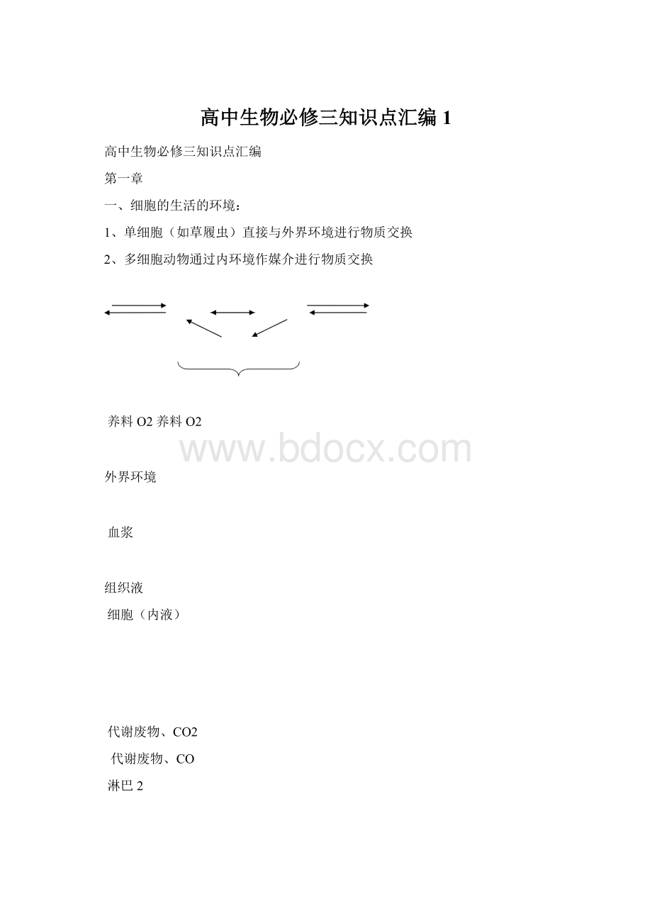 高中生物必修三知识点汇编1.docx