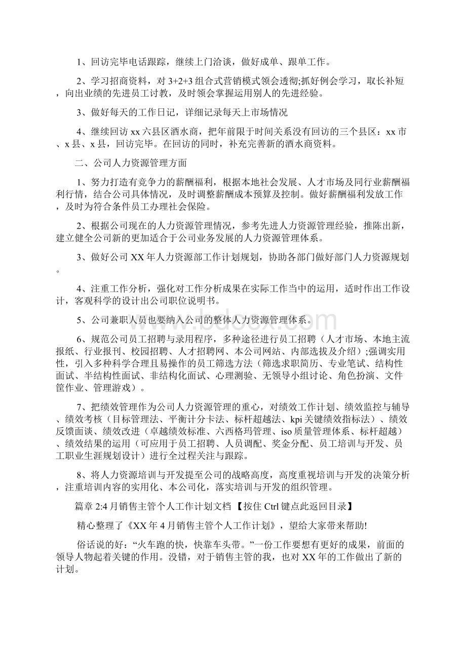 销售主管工作计划文档8篇.docx_第2页