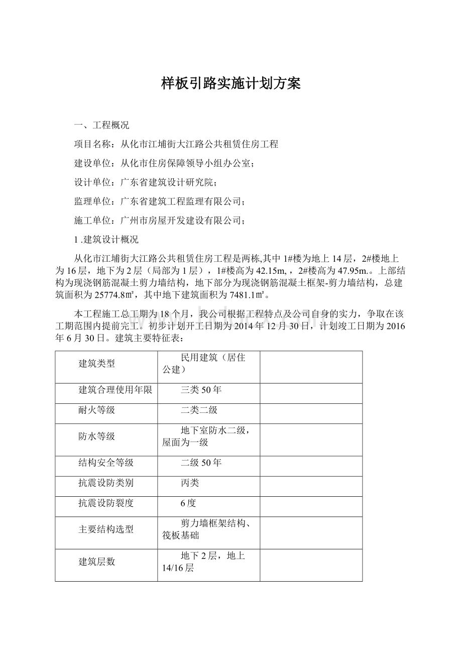 样板引路实施计划方案Word文件下载.docx