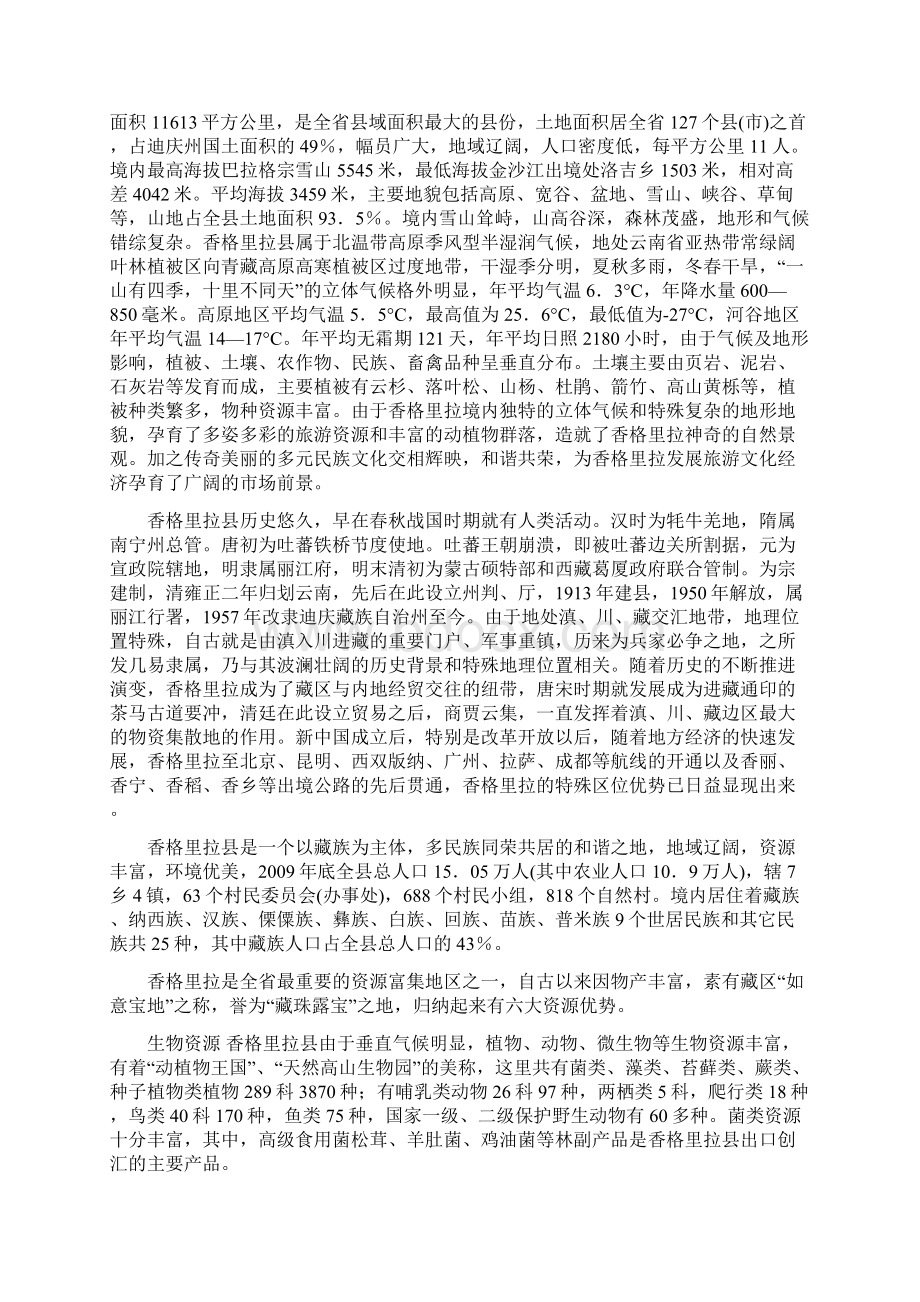 强烈推荐香格里拉白水台生态项目可研报告文档格式.docx_第2页