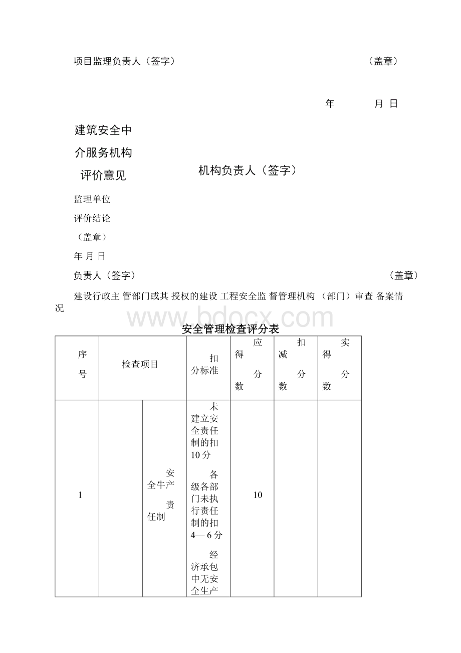 河南省建设工程项目安全生产评价表结构装饰阶段.docx_第3页