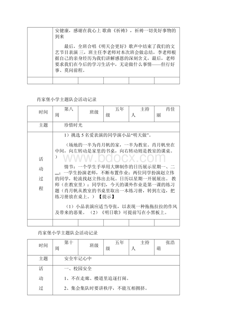 小学五年级主题班会活动记录.docx_第3页