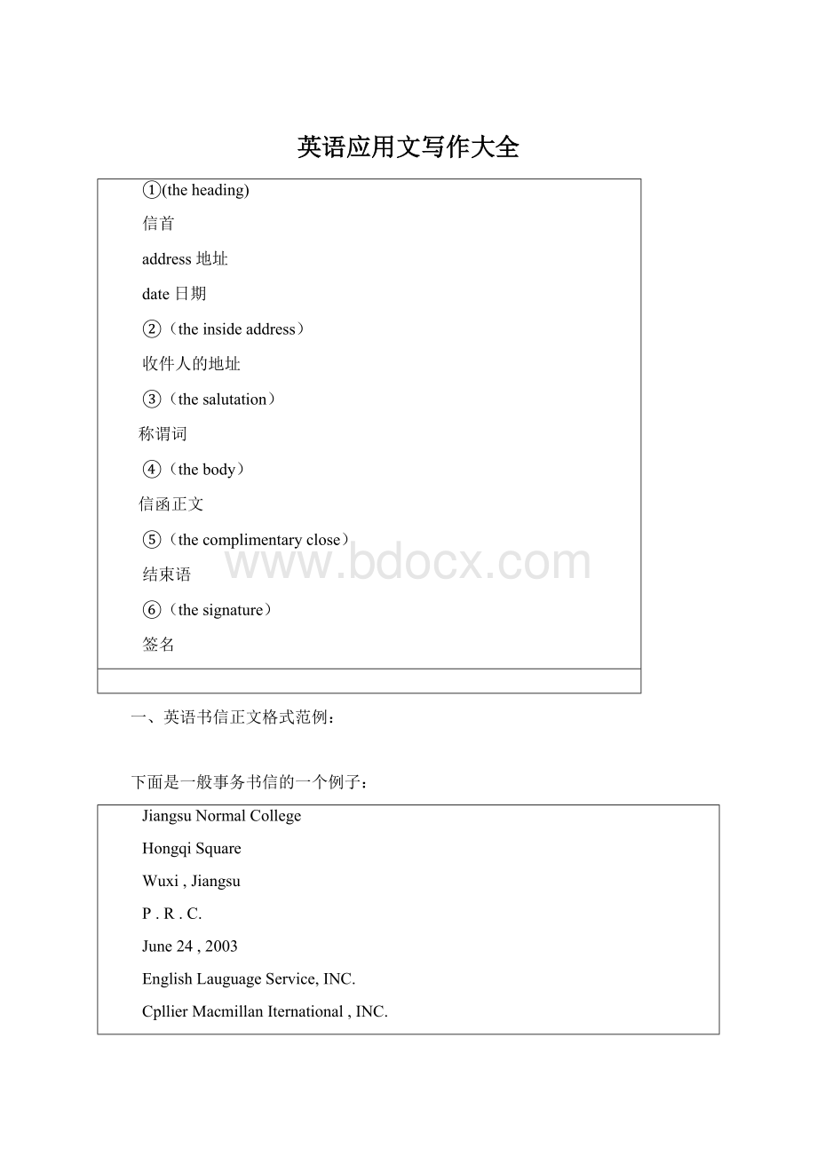 英语应用文写作大全Word下载.docx_第1页
