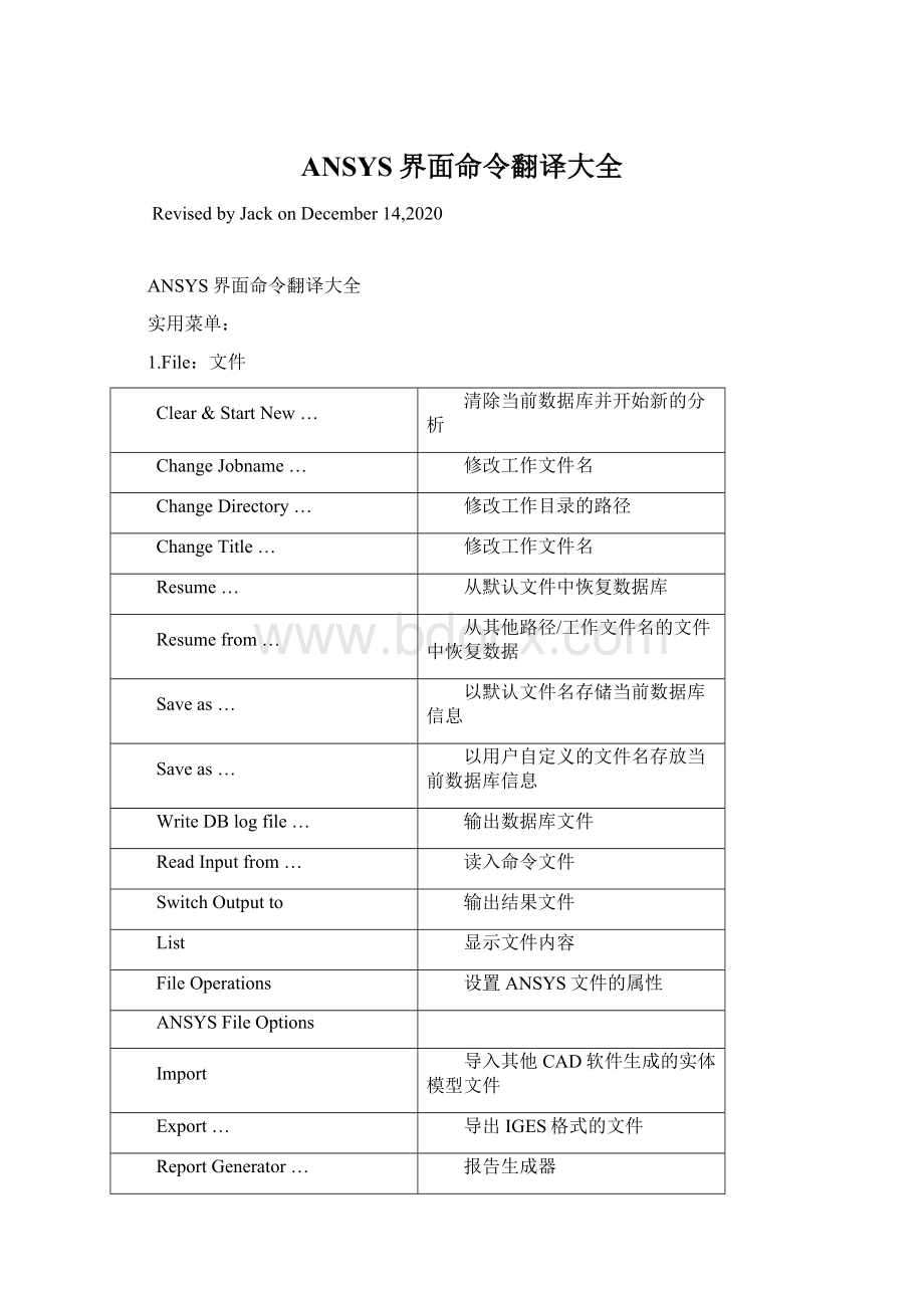 ANSYS界面命令翻译大全文档格式.docx