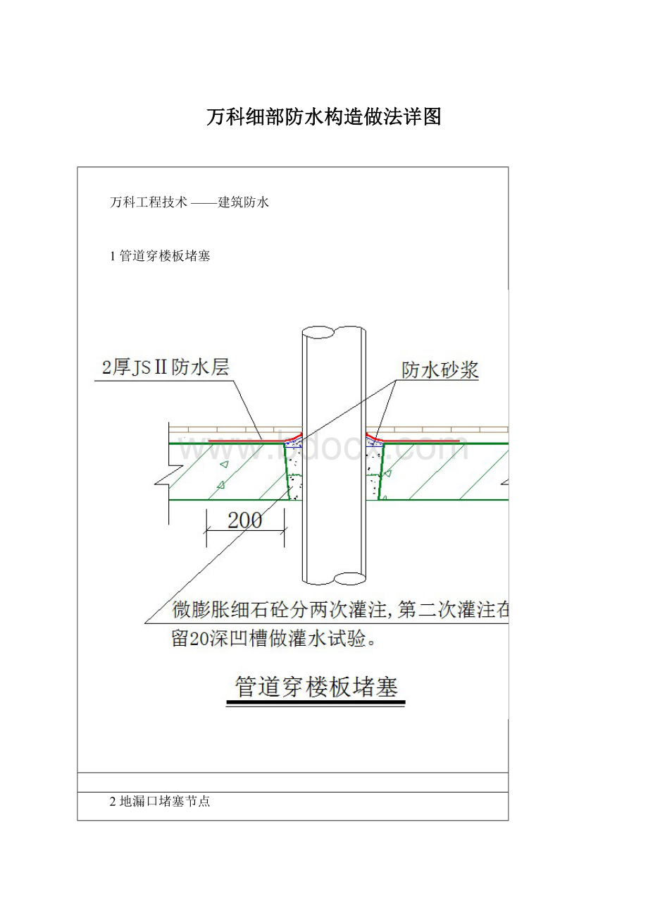 万科细部防水构造做法详图Word文档下载推荐.docx_第1页