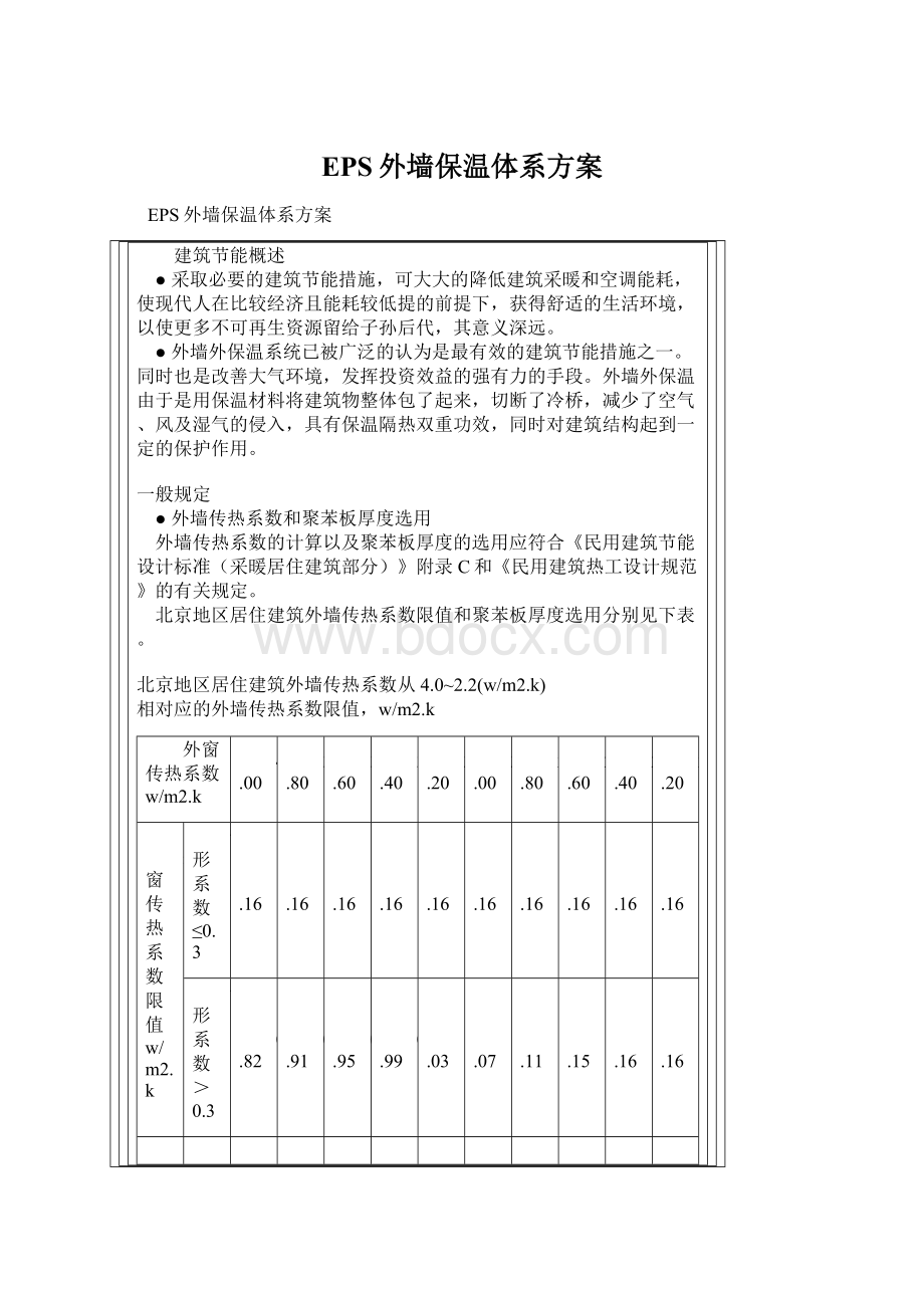 EPS外墙保温体系方案Word格式文档下载.docx_第1页