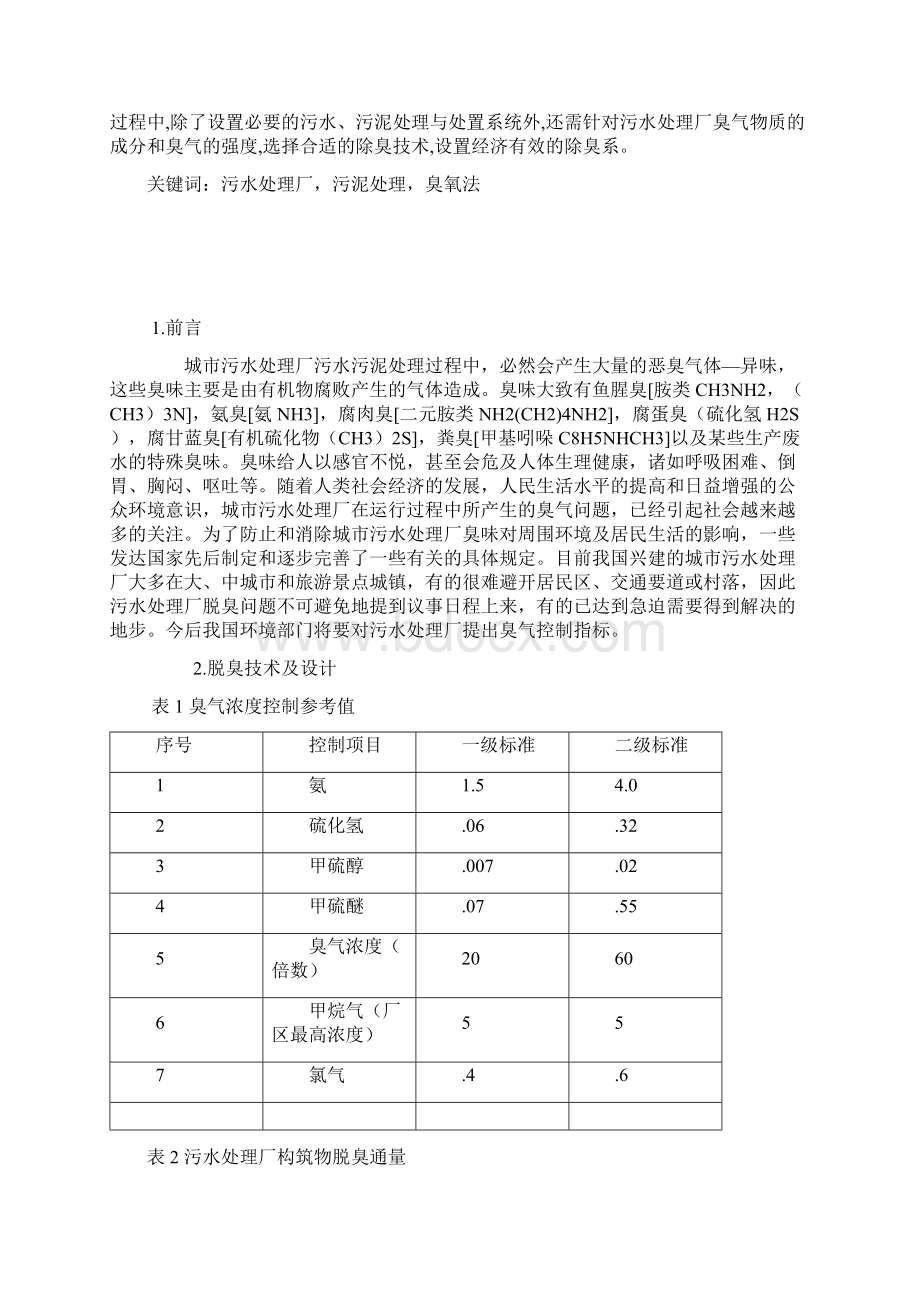 污水处理厂除臭技术与工程化研究Word格式.docx_第2页