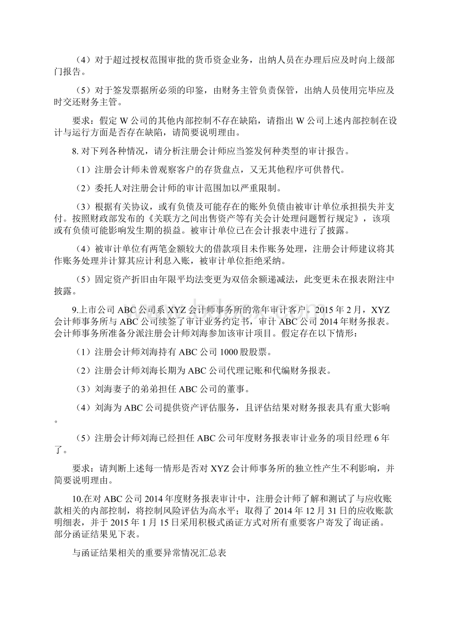 山东广播电视大学开放教育《审计案例分析》课程综合练习题.docx_第3页