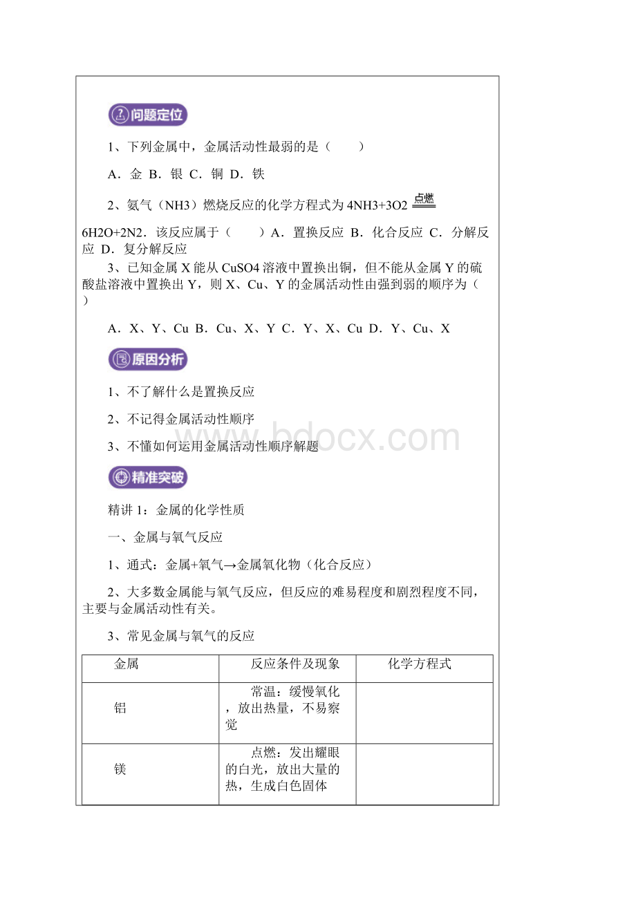 初中化学第八单元课题2金属的化学性质.docx_第2页