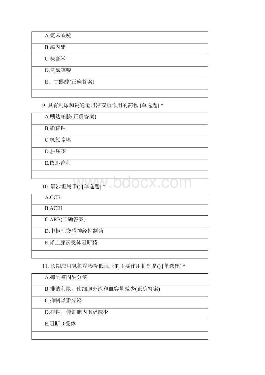 沈阳药科大学生物制药专业学年药理学题库Word文档格式.docx_第3页