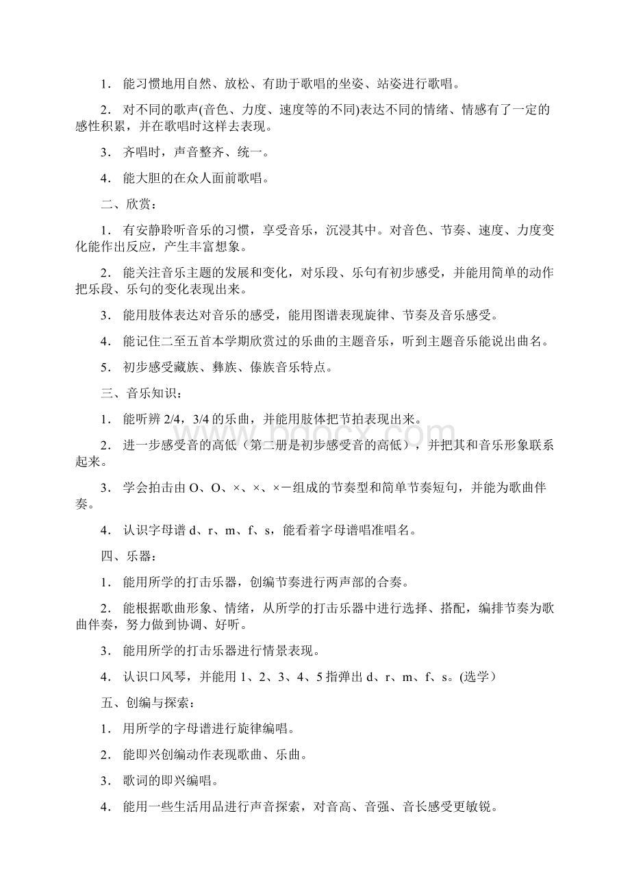 小学音乐各册教学目标.docx_第3页