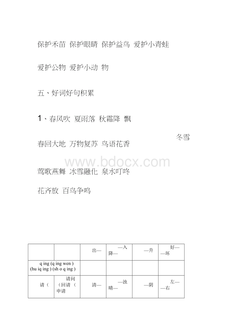 部编版一年级语文下册词语卷.docx_第3页