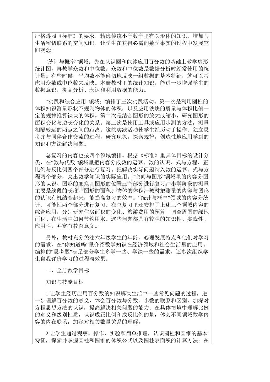 苏教版小学数学六年级下册全册教案.docx_第2页