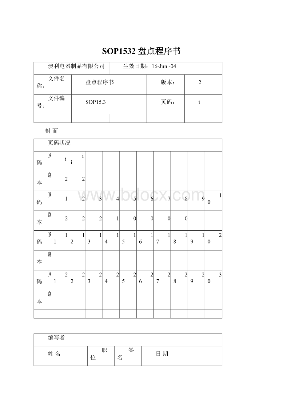 SOP1532 盘点程序书Word文档格式.docx