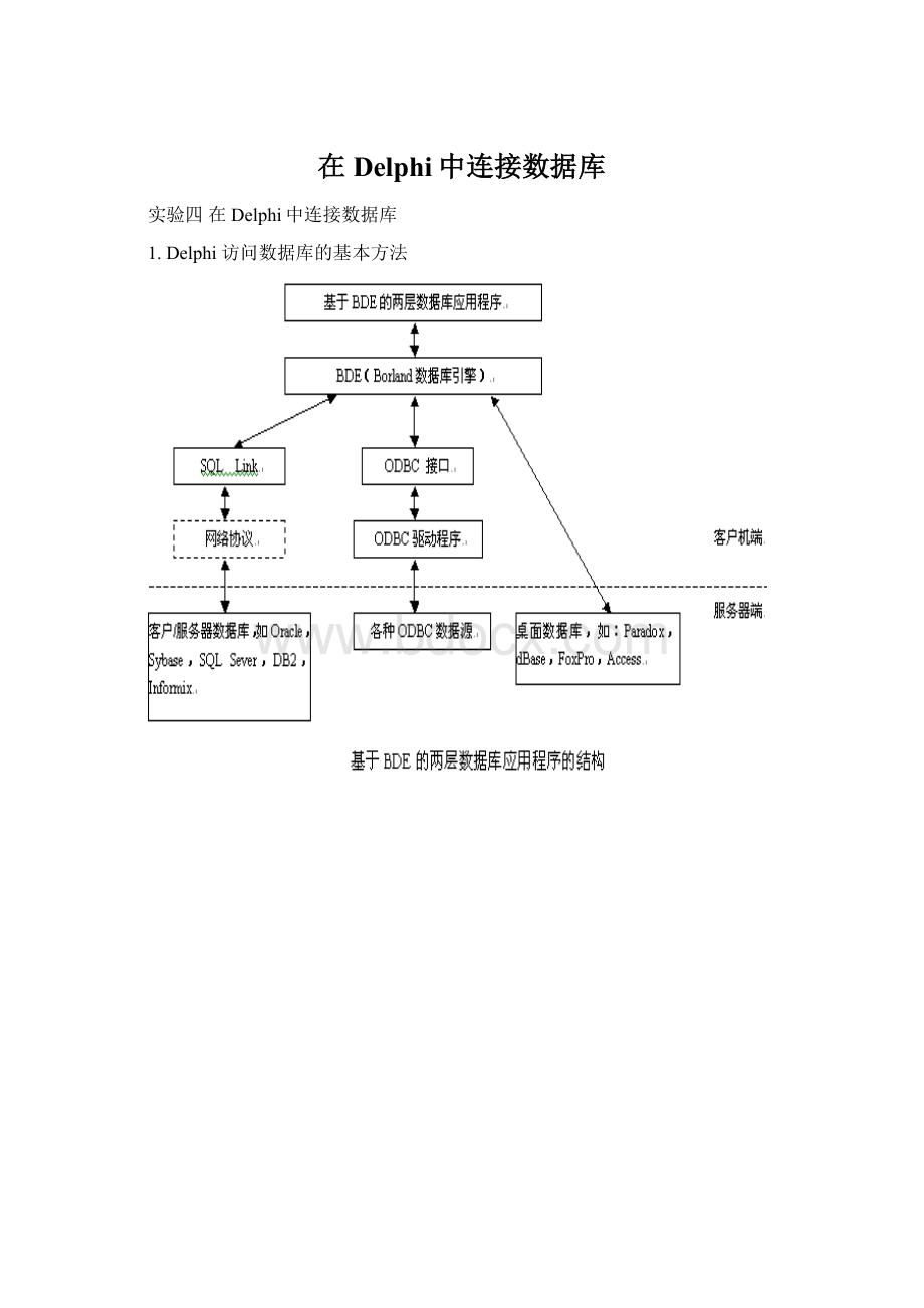 在Delphi中连接数据库Word格式文档下载.docx