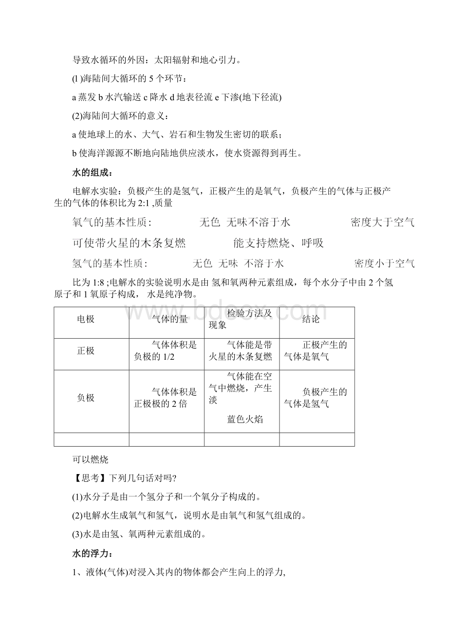 浙教版八年级科学上册教师辅导讲义期末复习第一章水和水的溶液Word格式文档下载.docx_第2页