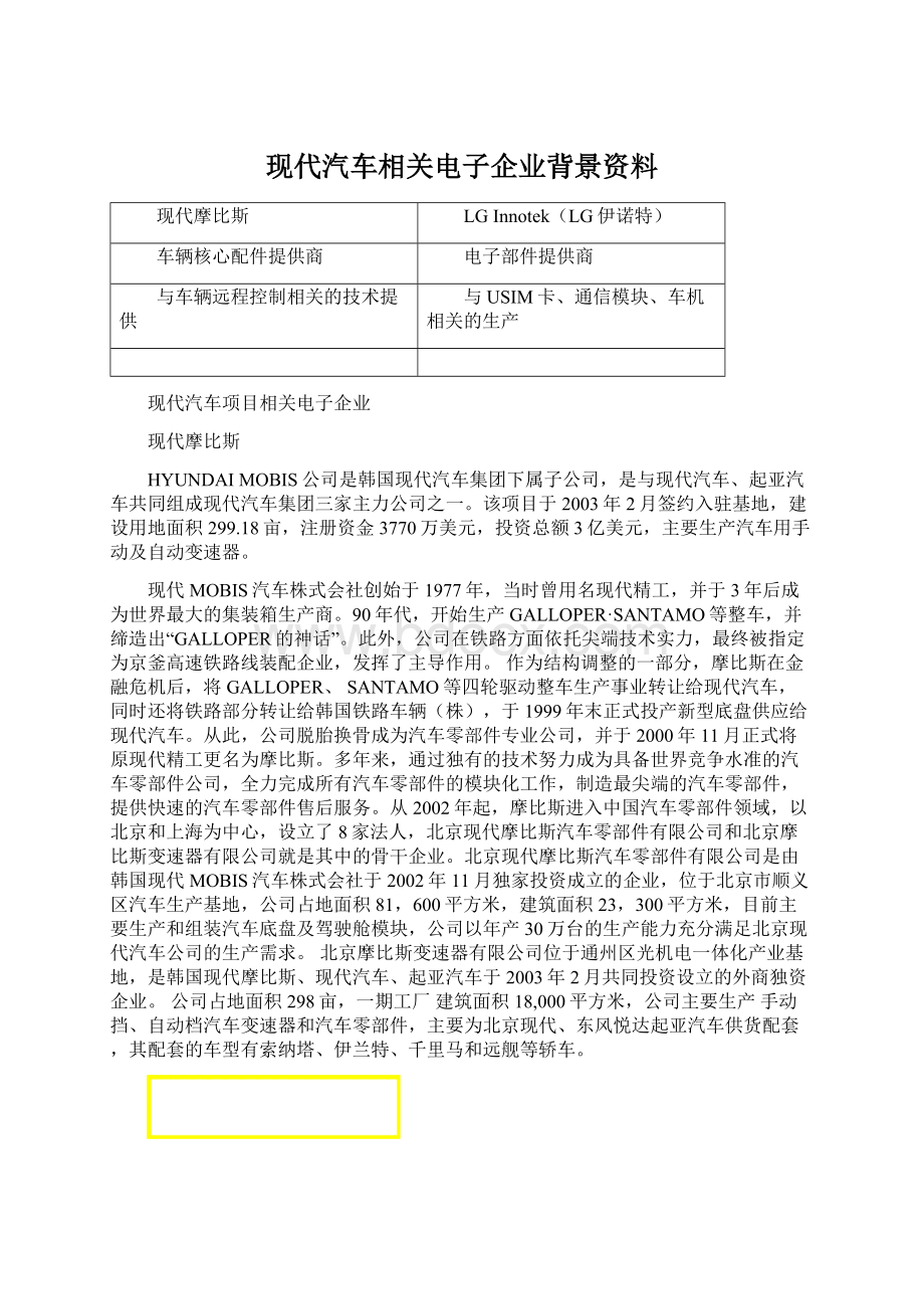 现代汽车相关电子企业背景资料.docx_第1页