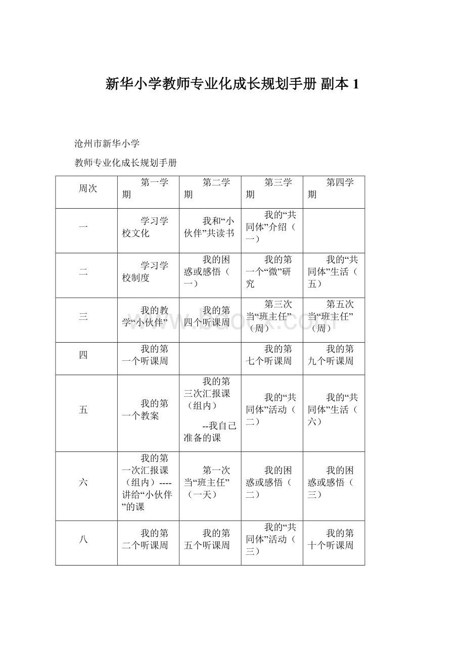 新华小学教师专业化成长规划手册副本1Word格式文档下载.docx