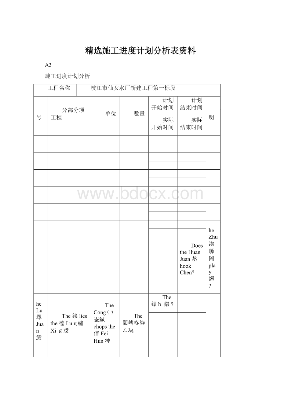 精选施工进度计划分析表资料.docx_第1页