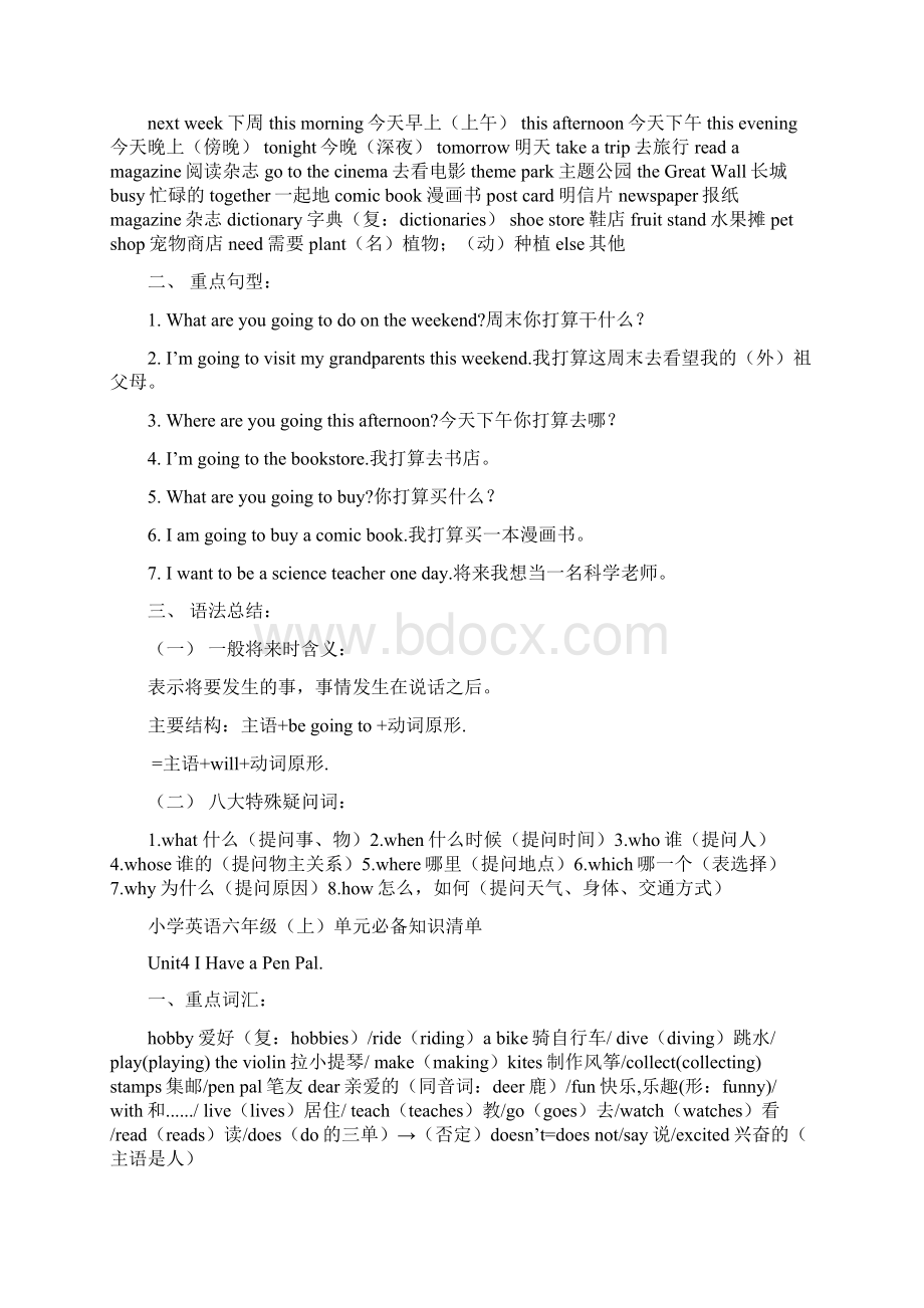 人教版小学英语六年级上册知识清单全.docx_第3页