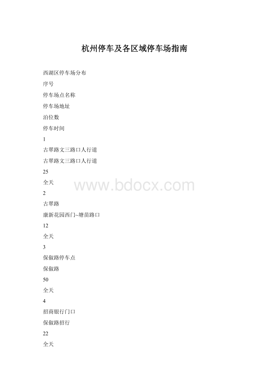 杭州停车及各区域停车场指南Word格式.docx_第1页