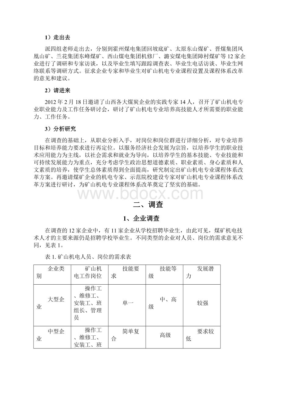 矿山机电专业人才培养方案调研报告.docx_第2页